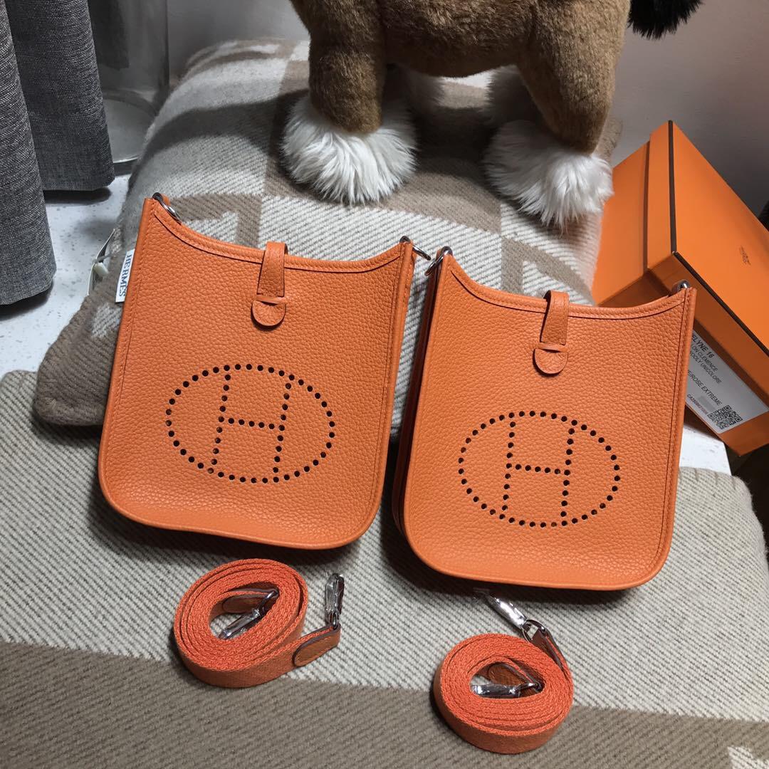 Hermes Eveylne Mini taurillon Clemence TC大牛 CK93 Orange經典橙色