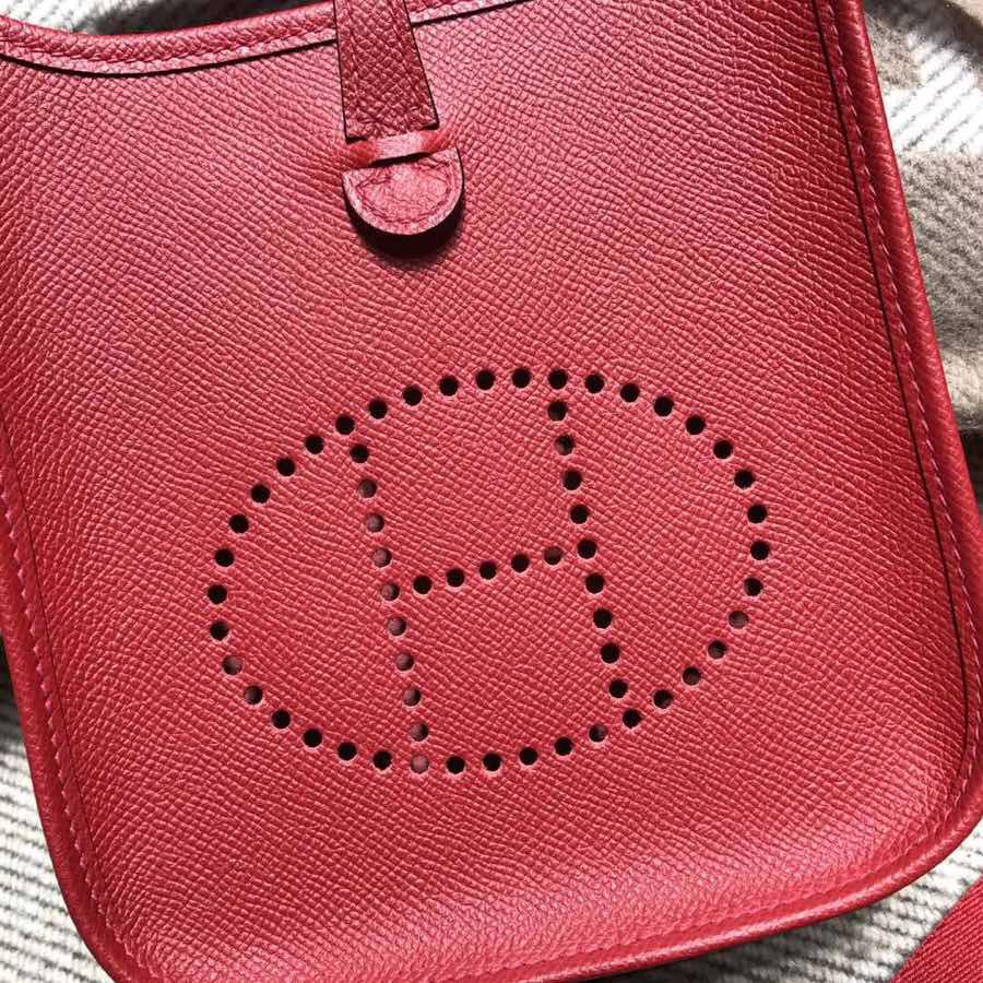 Hermes Eveylne Mini Epsom Q5 Rouge Cossacks 國旗紅銀扣