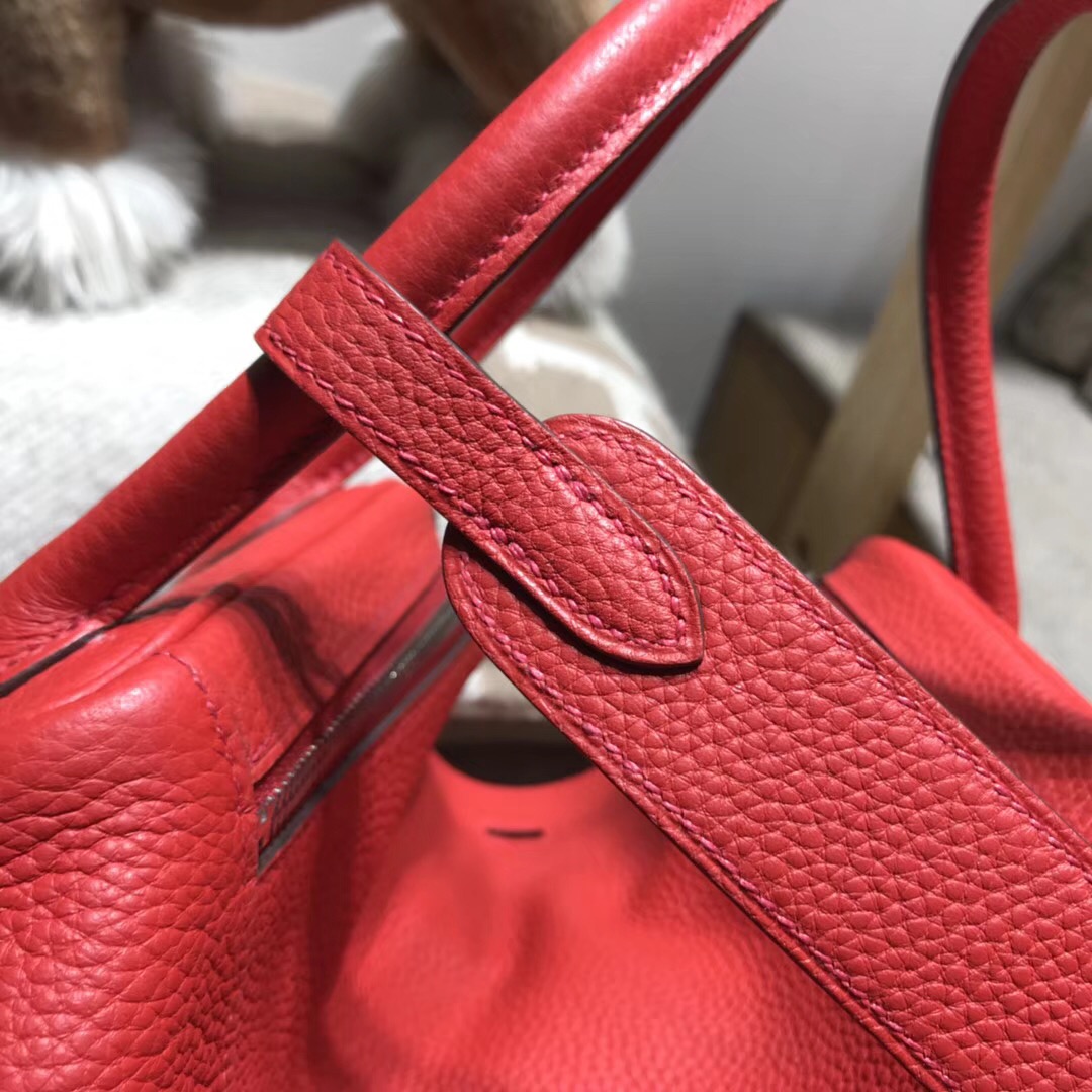 Hermes Lindy bag 30cm TC大牛皮s5番茄紅rouge tomate 银扣金屬