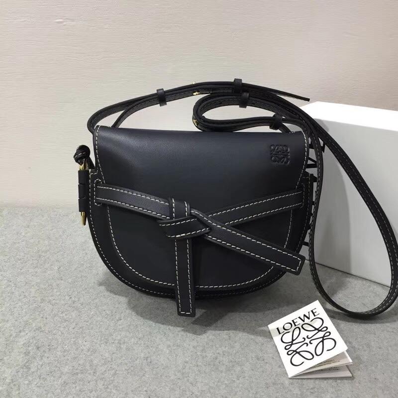 loewe Gate Small Bag Midnight Blue柔软天然牛皮馬鞍包