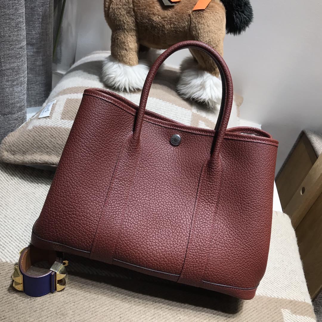 愛馬仕Hermes Garden Party 30 bag 空中花园包 爱马仕红 CK55 Rouge 银扣