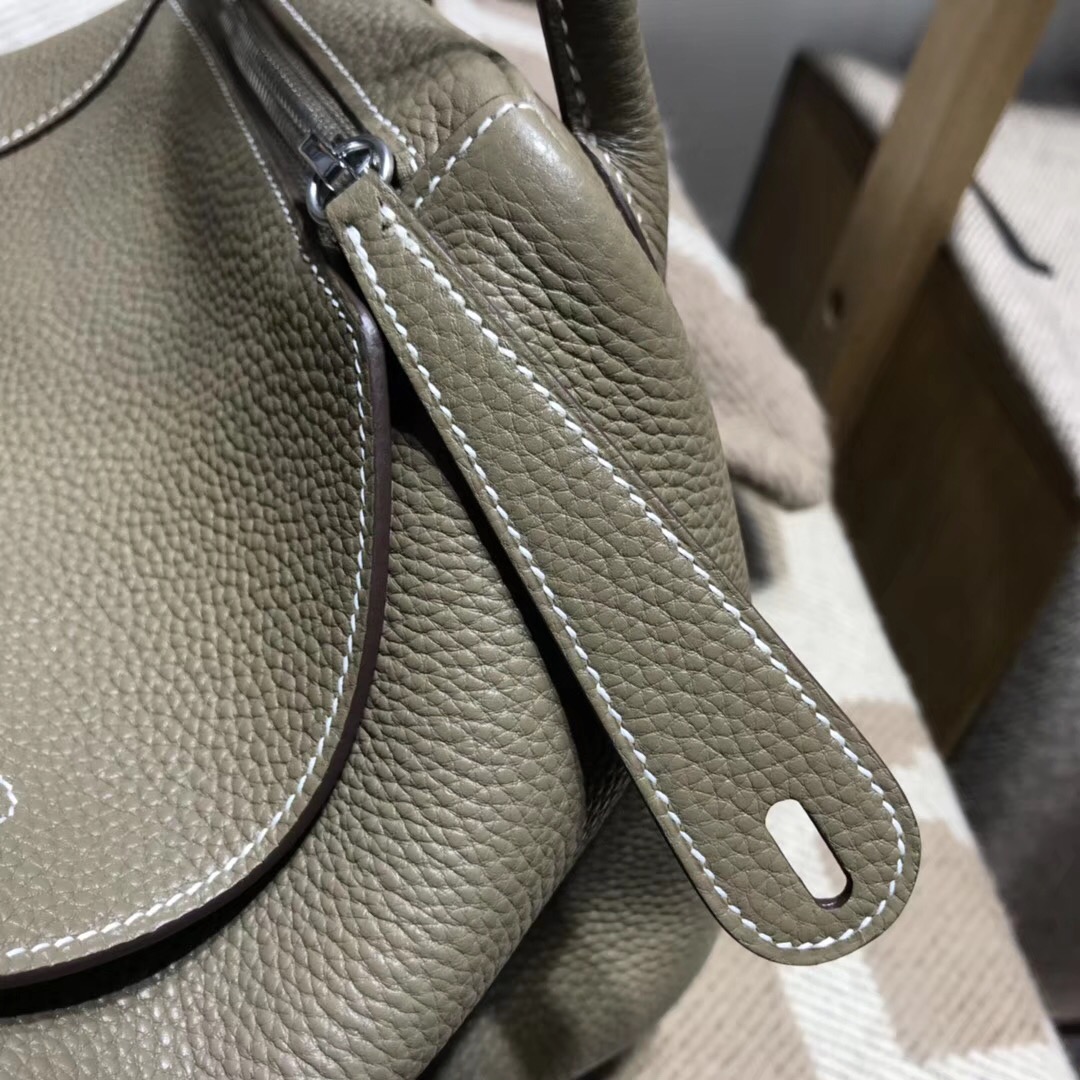 Hermes Lindy bag 30cm Togo CK18 Etoupe大象灰最暢銷的顏色 银扣金屬