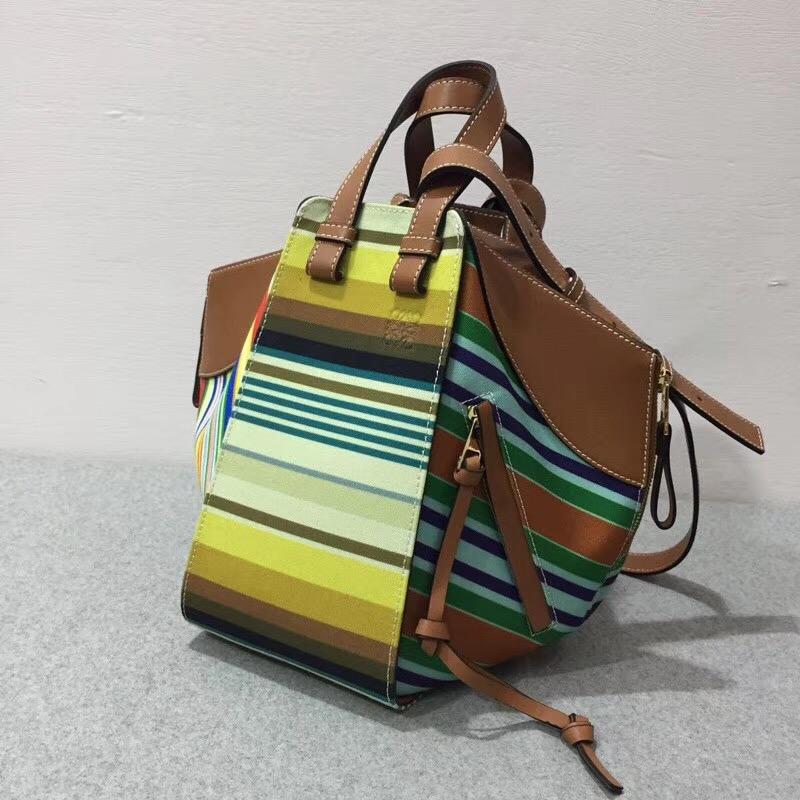 羅意威女包loewe Hammock Stripes Small Bag Multicolor canvas/classic calf