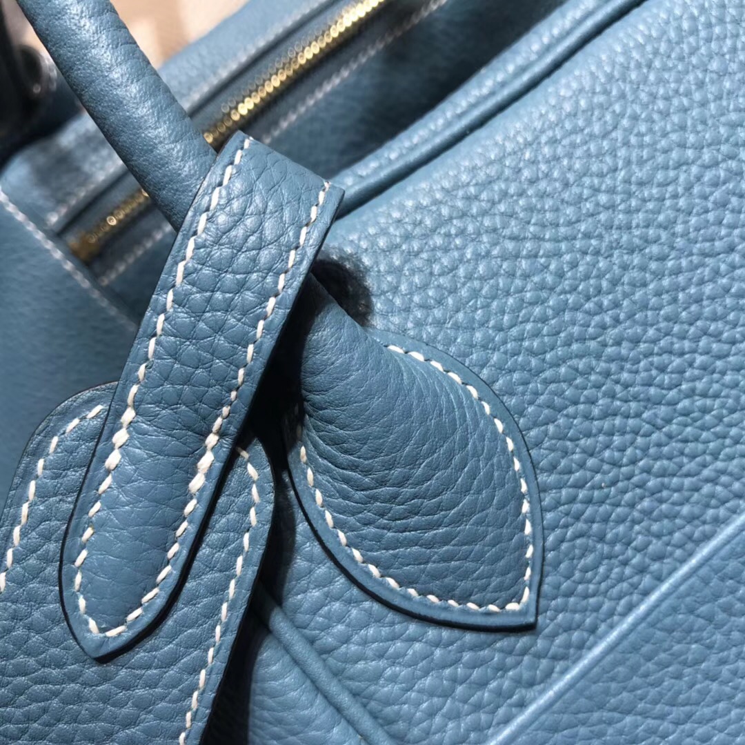 Hermes Lindy bag 30 togo小牛皮 CK75 Blue Jean 牛仔蓝 金扣金屬五金