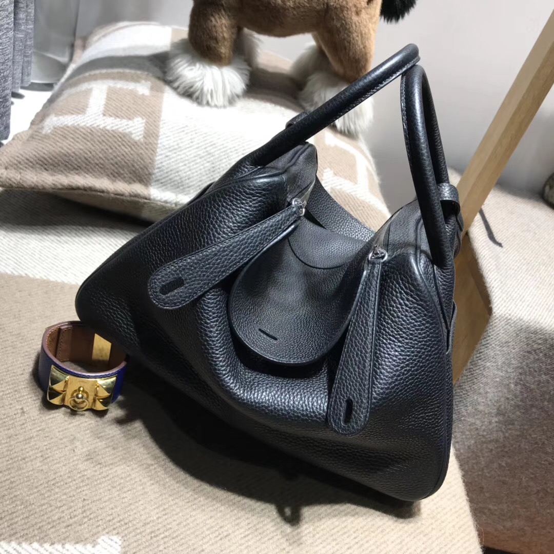 Hermes Lindy bag 30cm togo小牛皮 黑色 CC89 Nior 金扣金屬五金