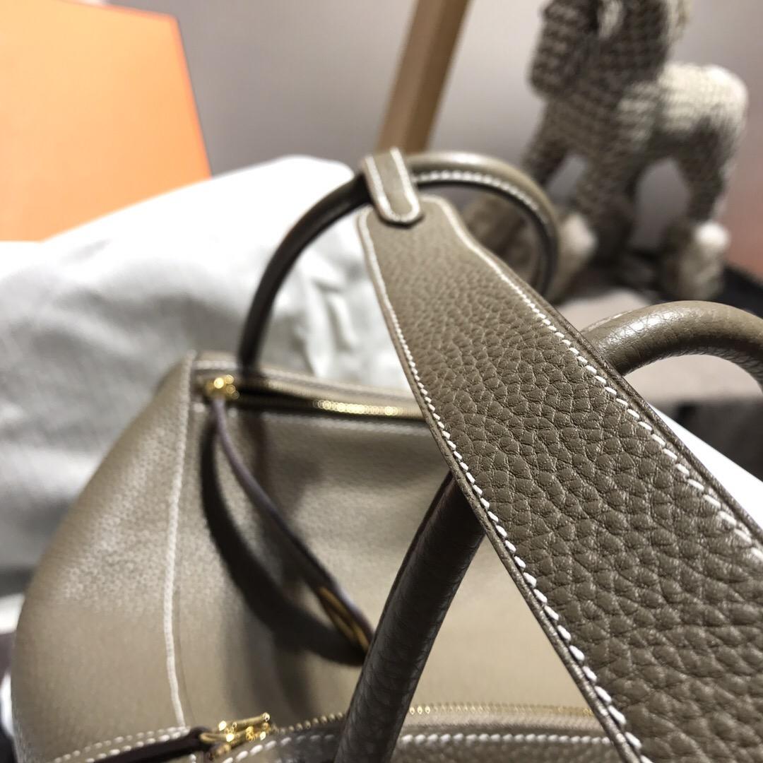 爱马仕家族中最优雅的包袋Hermes Lindy 26 Togo CK18 Etoupe大象灰金扣