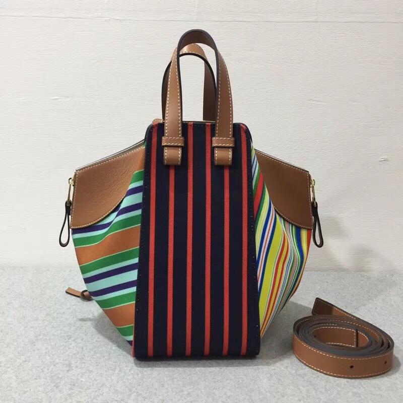 羅意威女包loewe Hammock Stripes Small Bag Multicolor canvas/classic calf