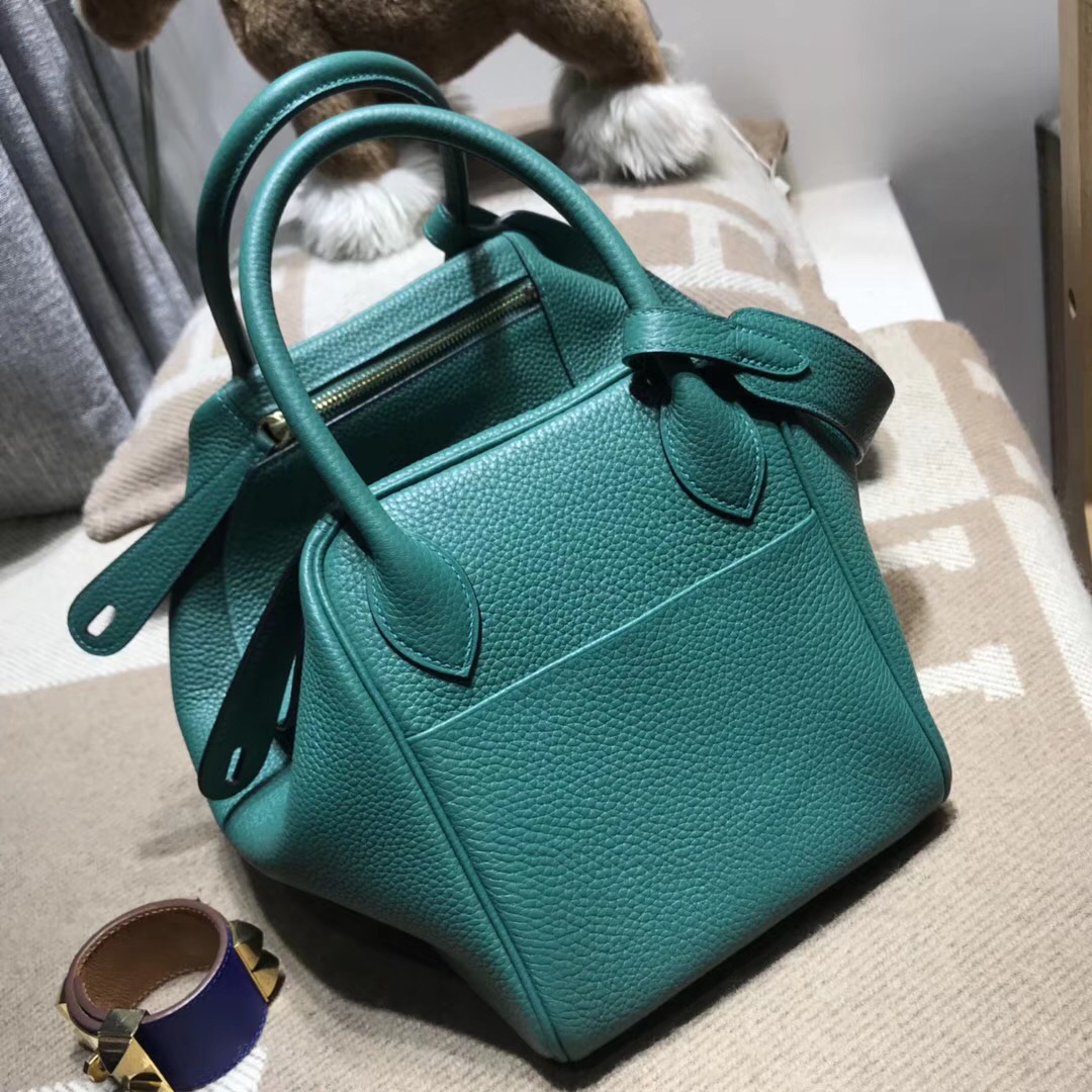 Hermes Lindy bag 30cm taurillon clemence z6孔雀綠malachite金扣金屬