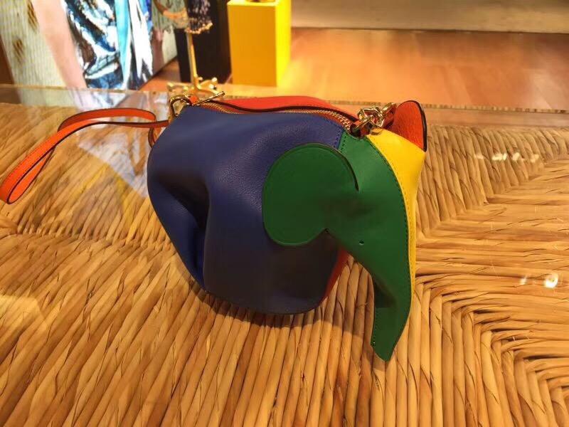 Loewe Elephant Rainbow Mini Bag 多色/橘色