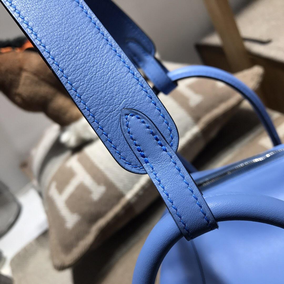 愛馬仕琳迪包Hermes Lindy bag 26 Swift calfskin 2T天堂蓝銀扣金屬