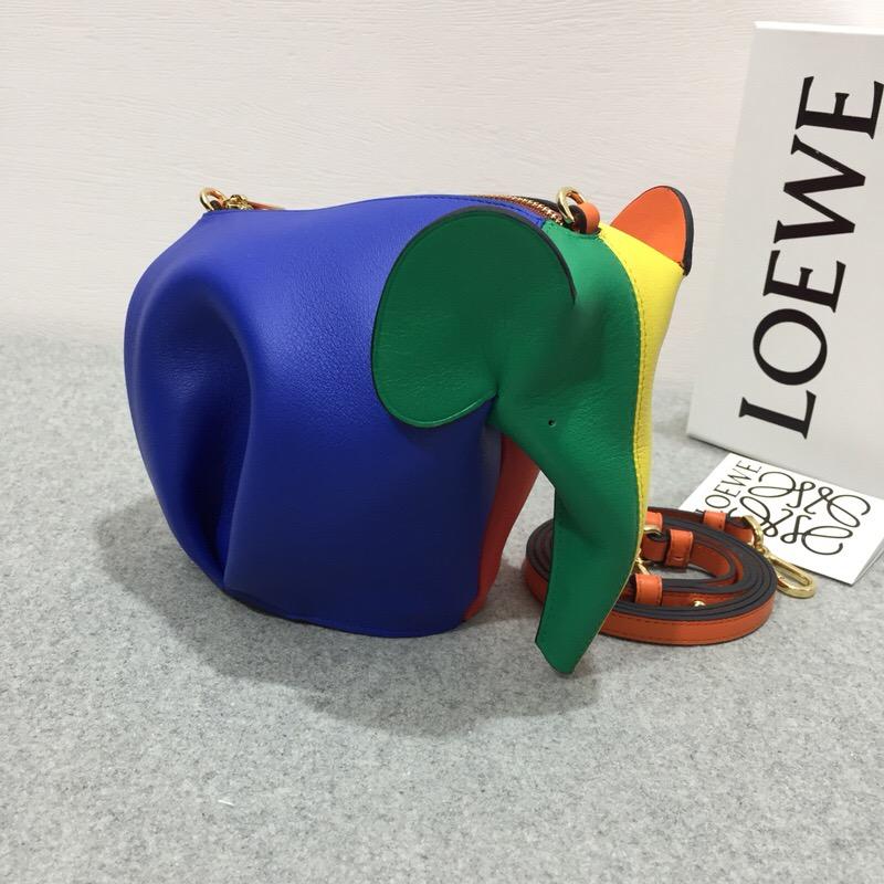 Loewe Elephant Rainbow Mini Bag 多色/橘色