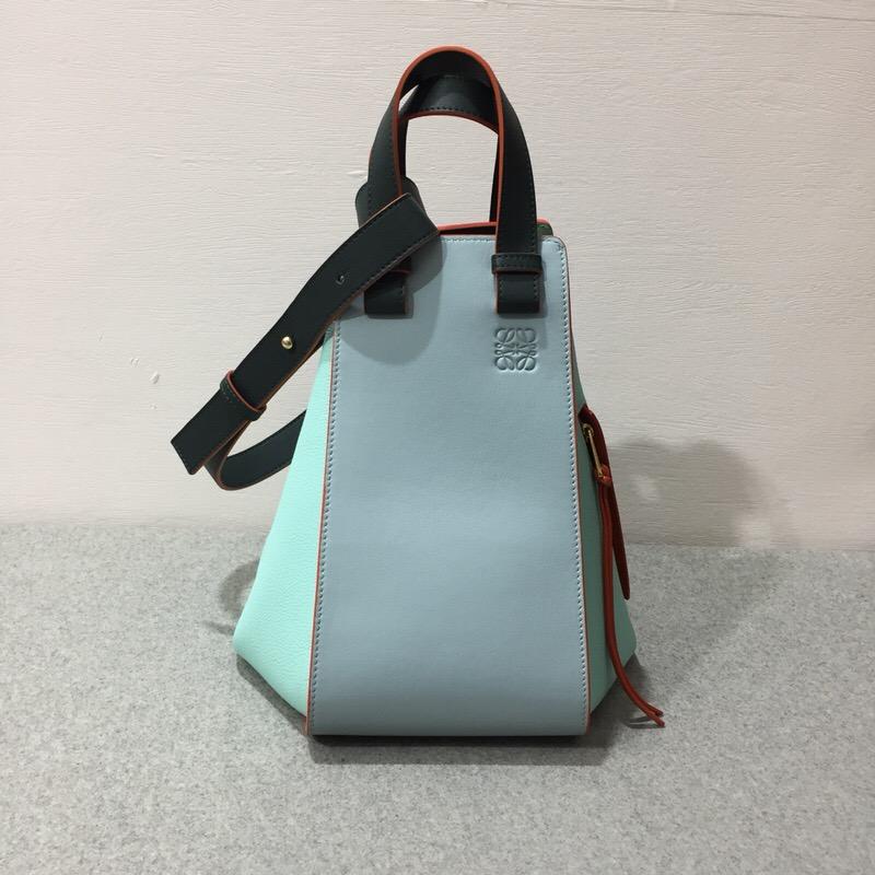 Loewe Hammock Medium Bag Aqua Multitone Classic Calf/Soft Grained Calf