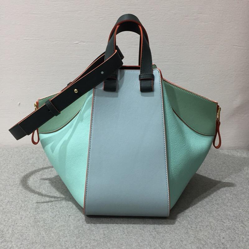 Loewe Hammock Medium Bag Aqua Multitone Classic Calf/Soft Grained Calf