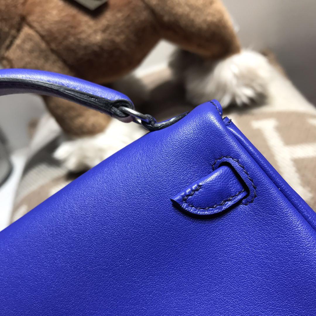 愛馬仕Hermes Kelly Doll Swift calfskin 7T電光藍 Blue Electric 銀扣