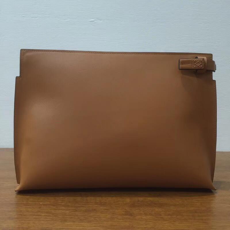 Loewe T Pouch Bag Bicolor 光滑小牛皮 拉鏈手拿包