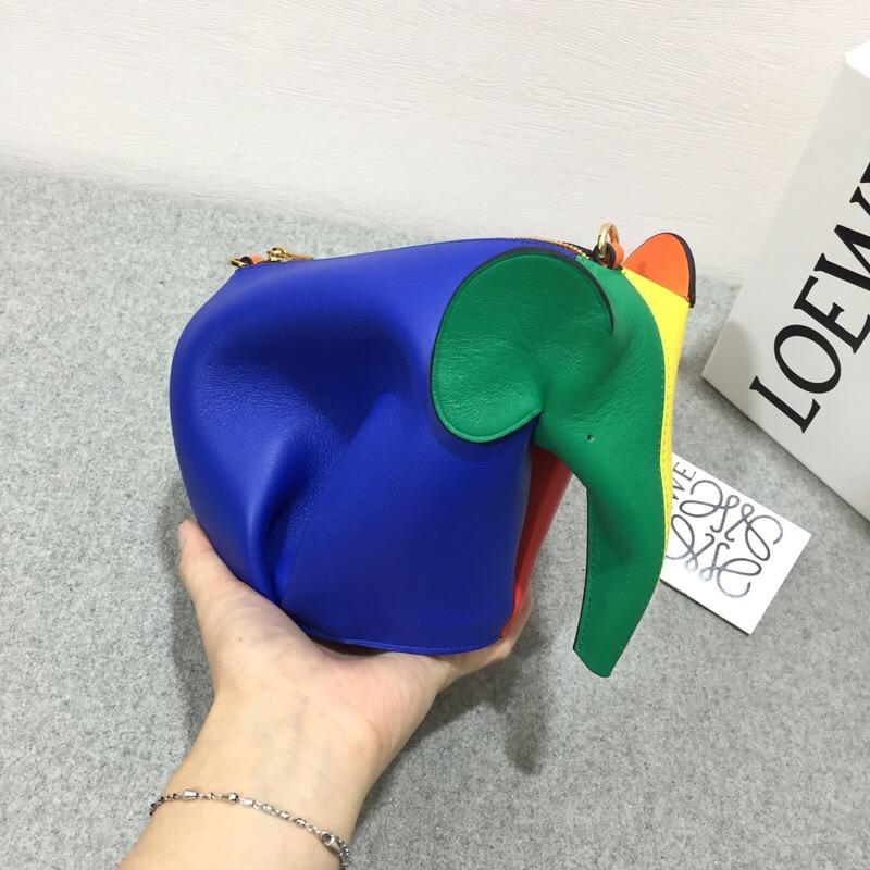 Loewe Elephant Rainbow Mini Bag 多色/橘色