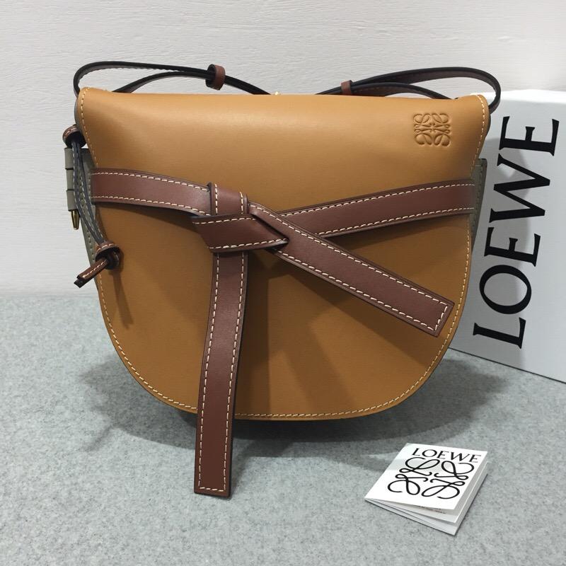 羅意威包包 loewe Gate Bag Amber/Light Grey/Rust Colour馬鞍包