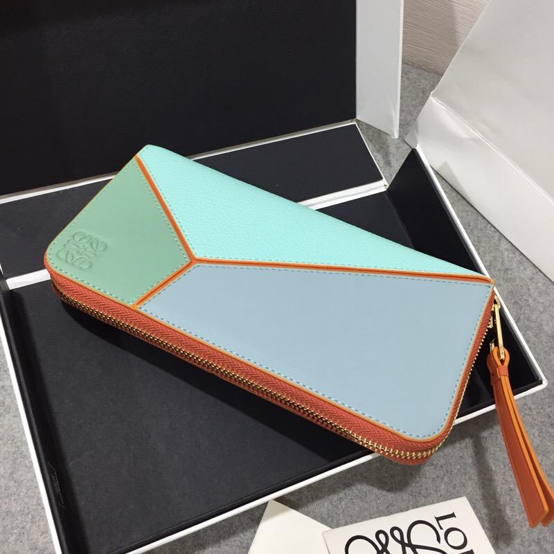 Loewe Puzzle Zip Around Wallet Aqua Multitone 拉鏈錢包