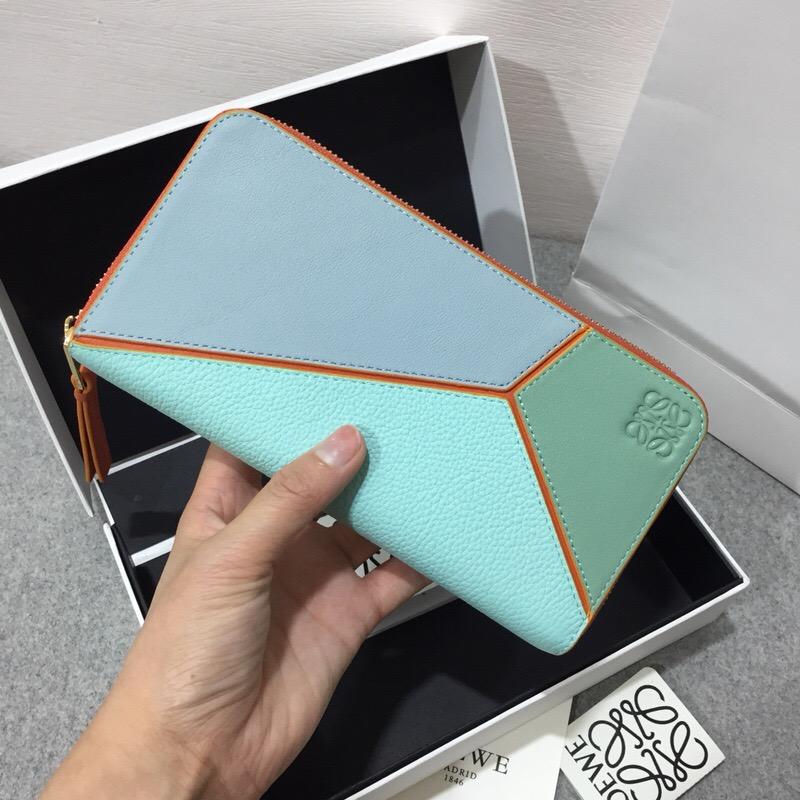 Loewe Puzzle Zip Around Wallet Aqua Multitone 拉鏈錢包