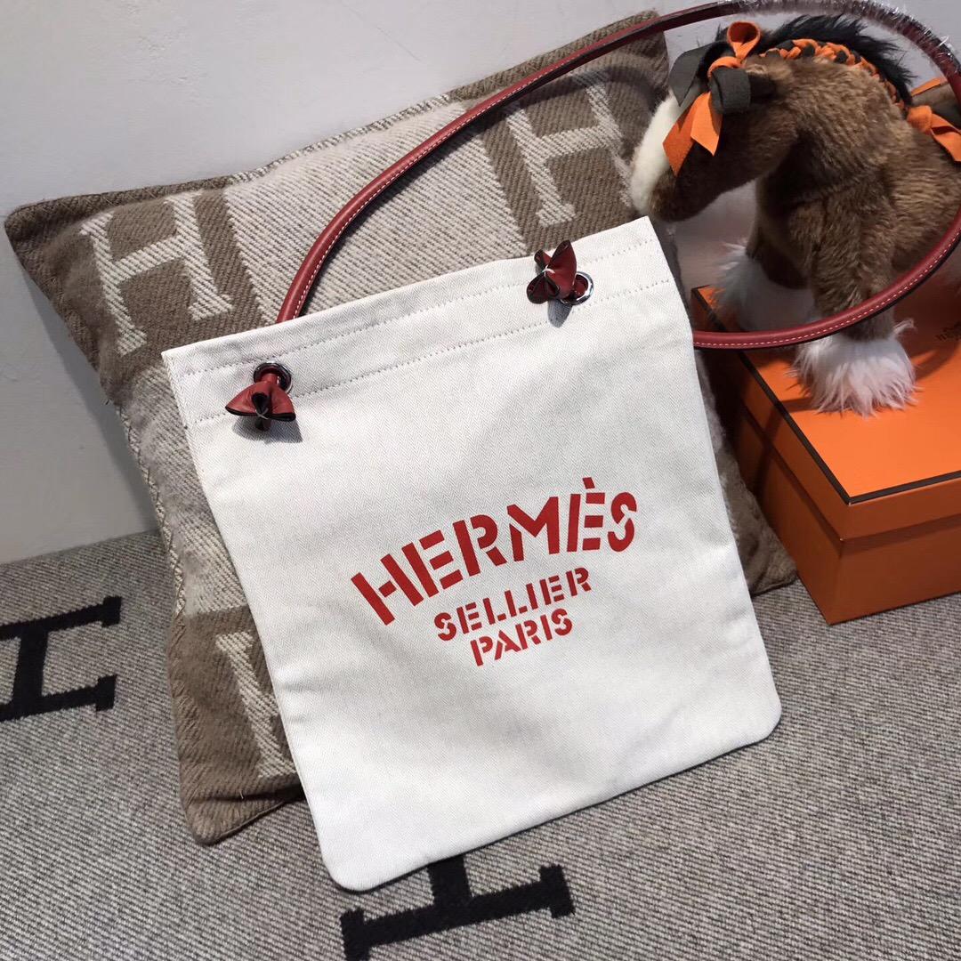 愛馬仕Hermes alina bag 帆布購物袋 網紅包