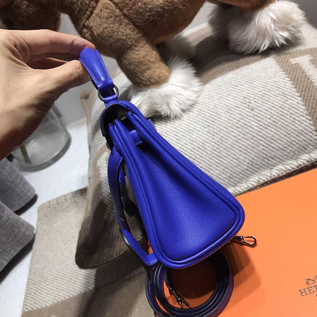 愛馬仕Hermes Kelly Doll Swift calfskin 7T電光藍 Blue Electric 銀扣