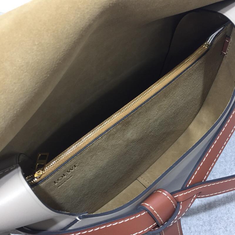 羅意威包包 loewe Gate Bag Amber/Light Grey/Rust Colour馬鞍包