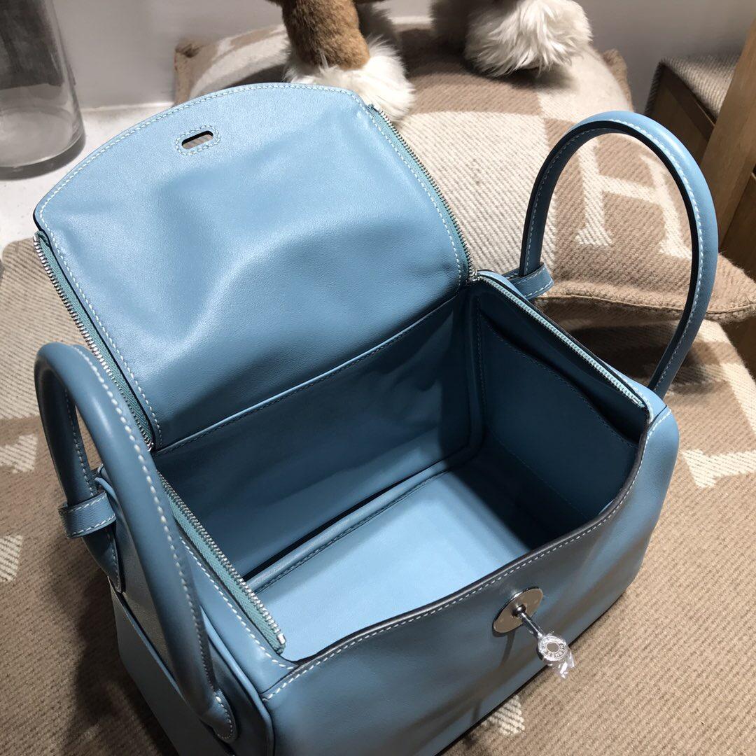 愛馬仕琳迪包Hermes Lindy bag 26 Swift calfskin cc75牛仔藍