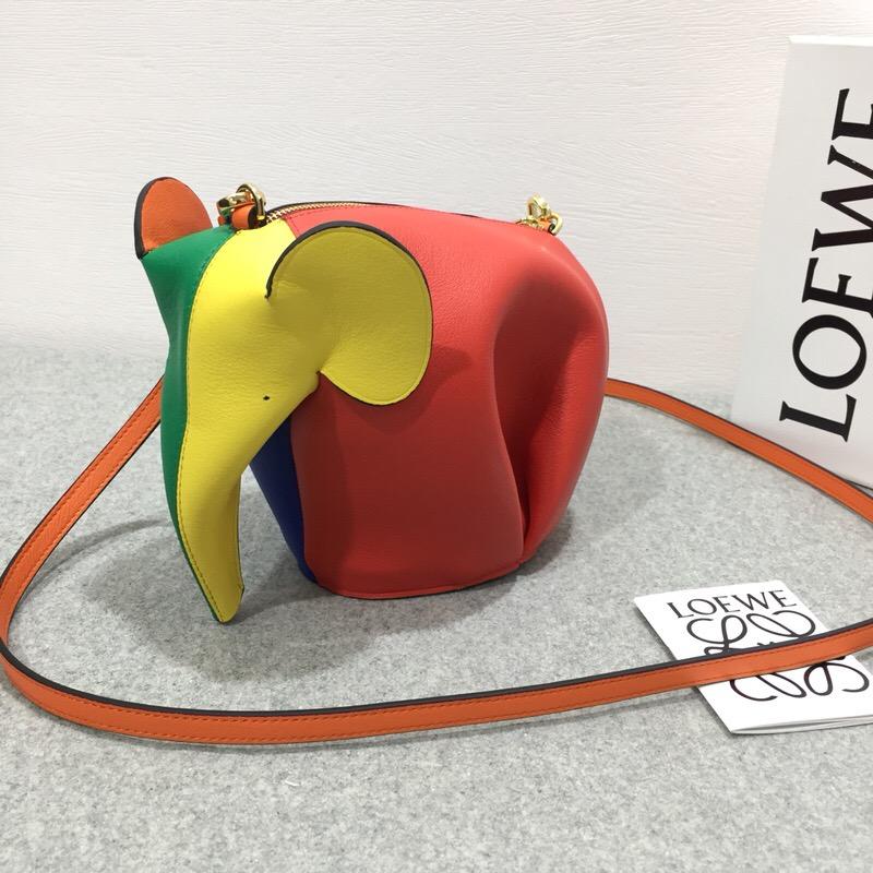 Loewe Elephant Rainbow Mini Bag 多色/橘色