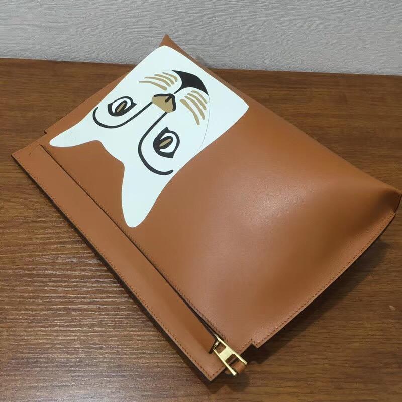 Loewe T Pouch Bag Bicolor 光滑小牛皮 拉鏈手拿包