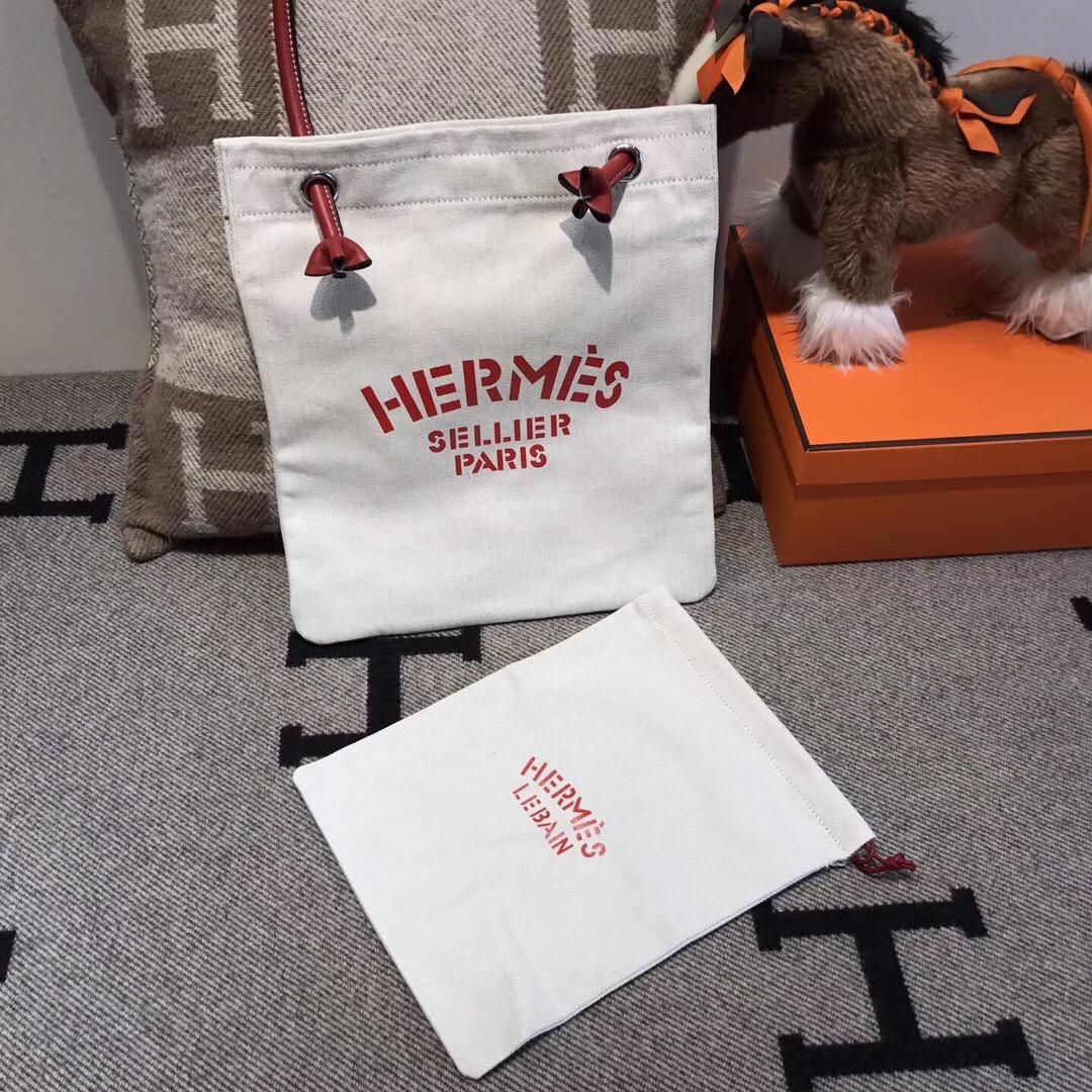 愛馬仕Hermes alina bag 帆布購物袋 網紅包