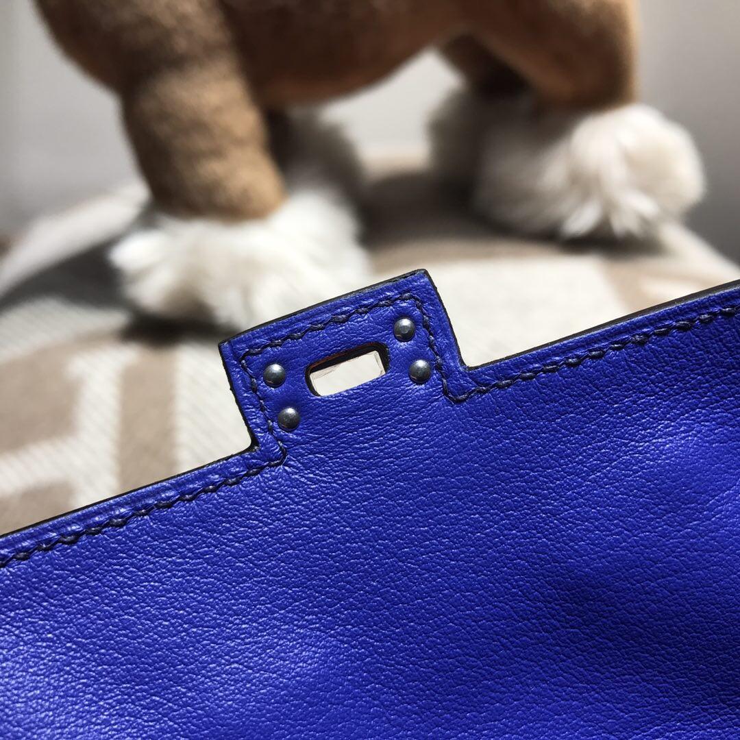 愛馬仕Hermes Kelly Doll Swift calfskin 7T電光藍 Blue Electric 銀扣