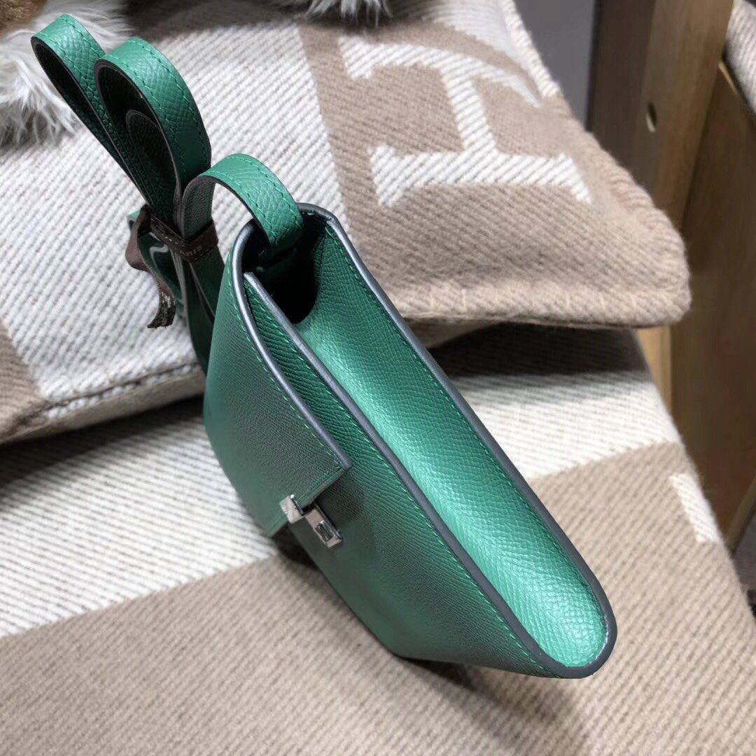 Hermes Clic Epsom 丝绒绿u4 vert vertigo 银扣