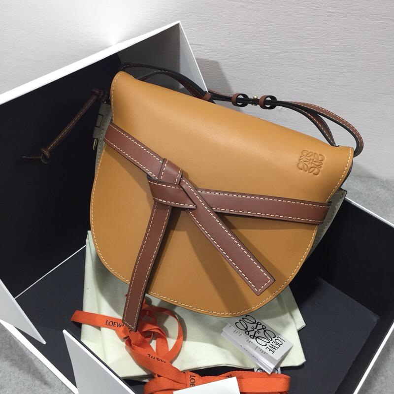 羅意威包包 loewe Gate Bag Amber/Light Grey/Rust Colour馬鞍包