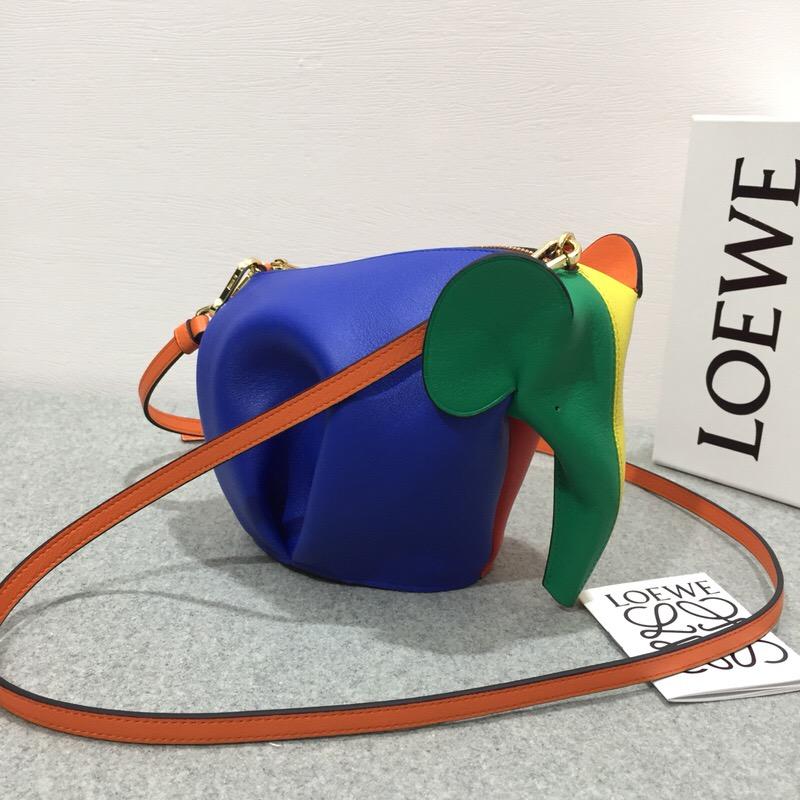 Loewe Elephant Rainbow Mini Bag 多色/橘色