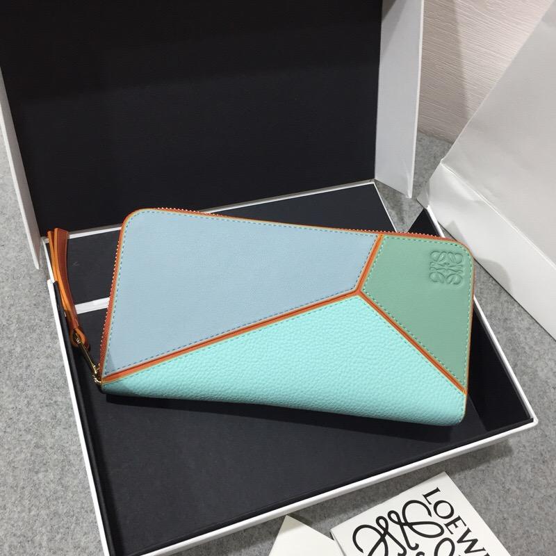 Loewe Puzzle Zip Around Wallet Aqua Multitone 拉鏈錢包