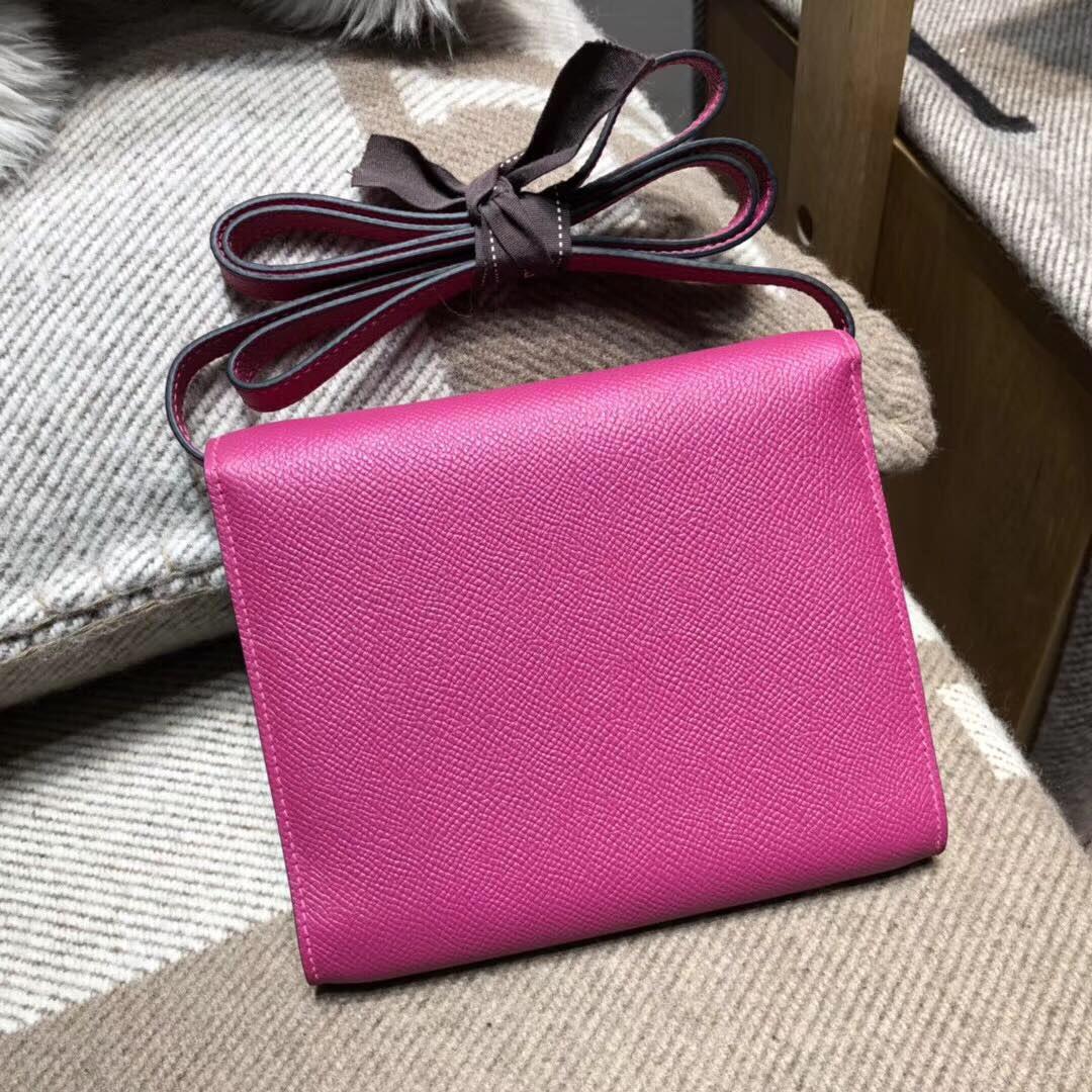 Hermes Clic Epsom L3 Rose Pourper 粉紫色 银扣