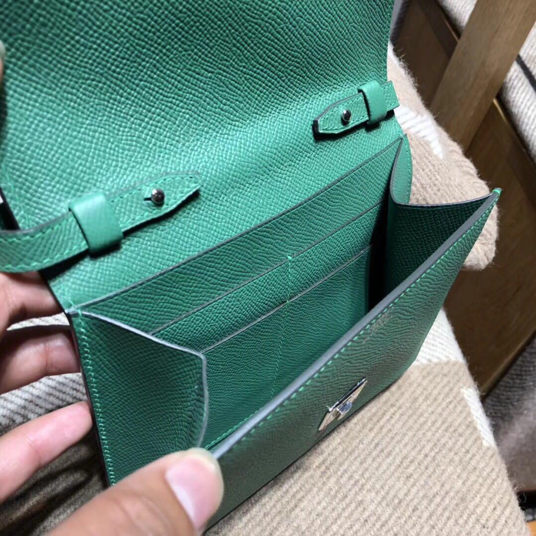 Hermes Clic Epsom 丝绒绿u4 vert vertigo 银扣