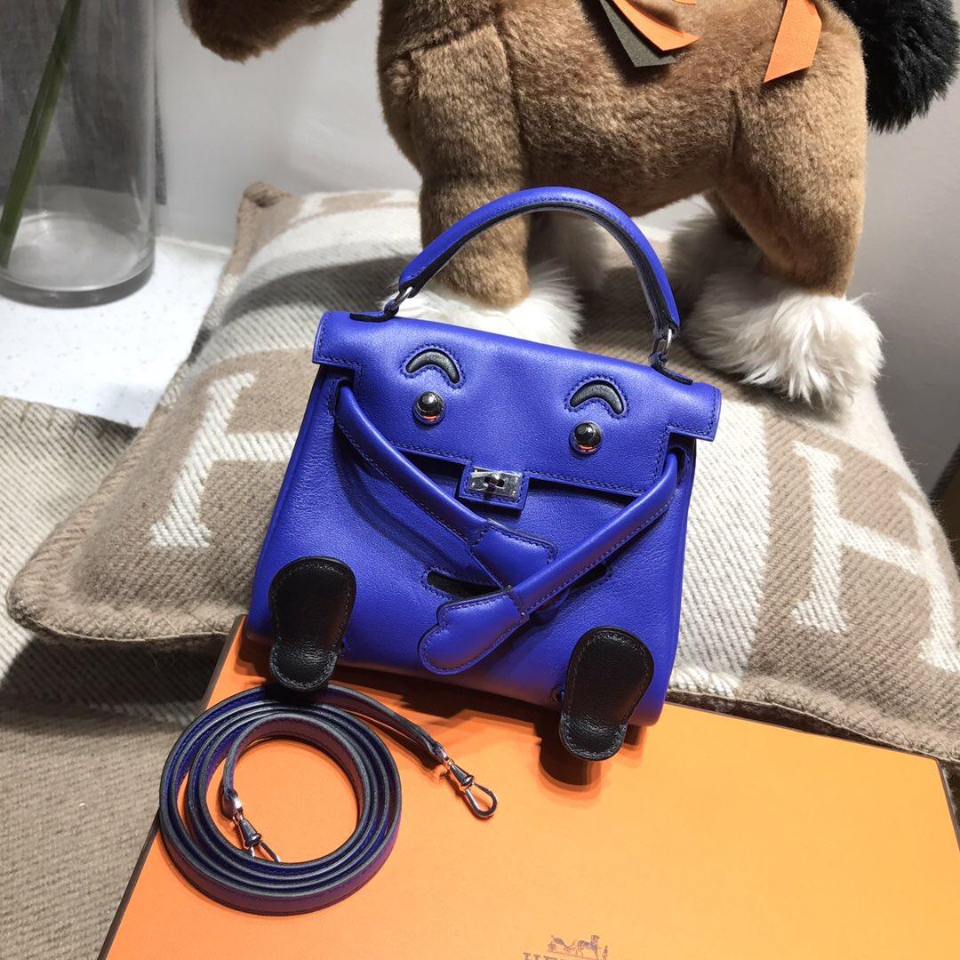 愛馬仕Hermes Kelly Doll Swift calfskin 7T電光藍 Blue Electric 銀扣