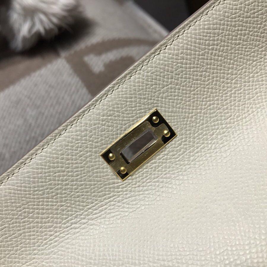 Hermes Mini kelly Epsom S2風衣灰Trench超級氣質的百搭顏色金扣 愛馬仕凱莉包