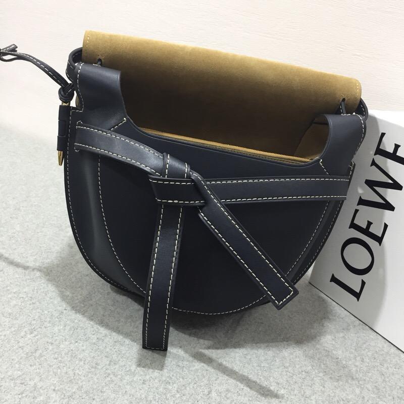 loewe Gate Bag Midnight Blue 柔軟天然牛皮 馬鞍包