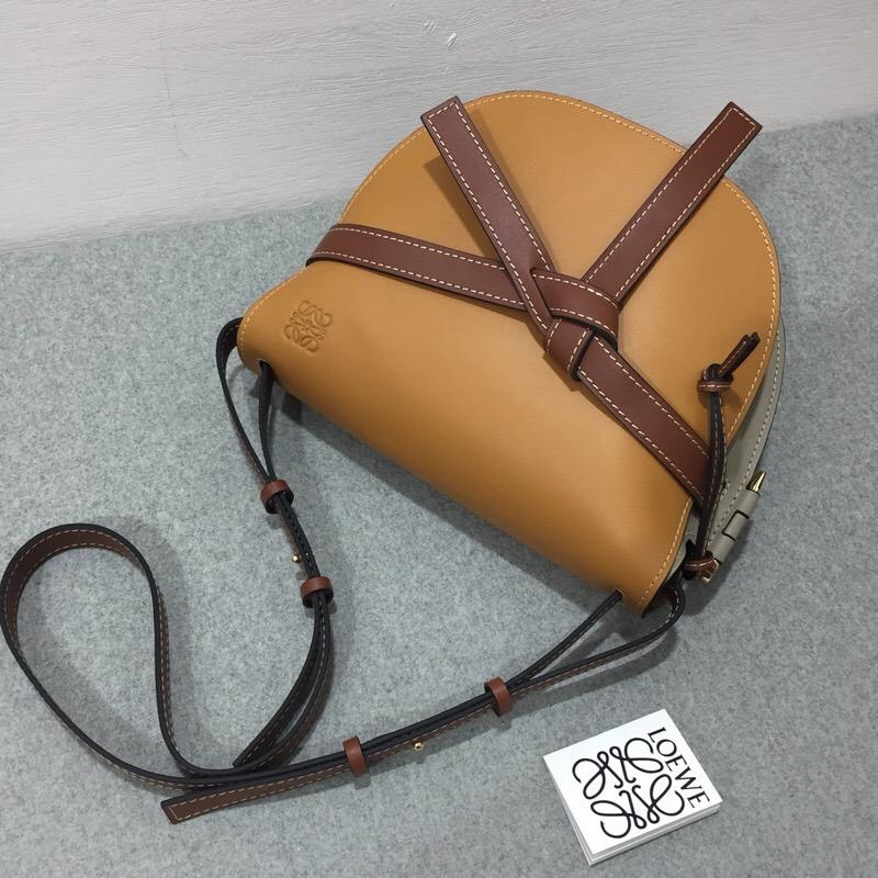 羅意威包包 loewe Gate Bag Amber/Light Grey/Rust Colour馬鞍包