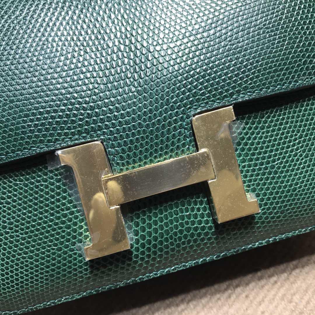 Hermes constance bag 18 蜥蜴皮 CK67祖母綠 Vert Fonce  金扣