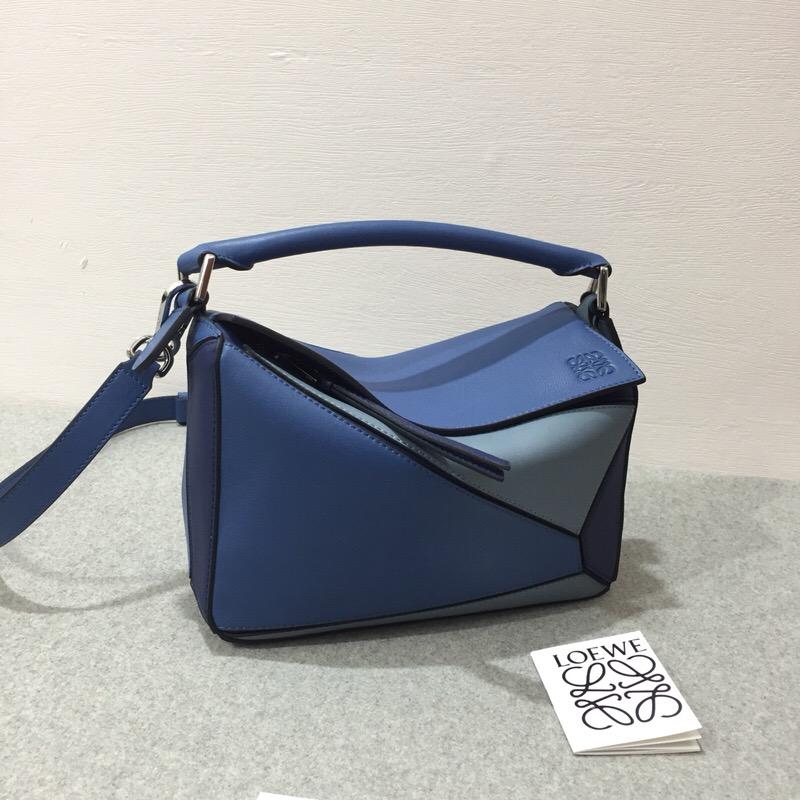 loewe Puzzle Small Bag Varsity Blue Multitone 經典牛皮