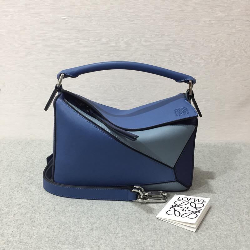 loewe Puzzle Small Bag Varsity Blue Multitone 經典牛皮