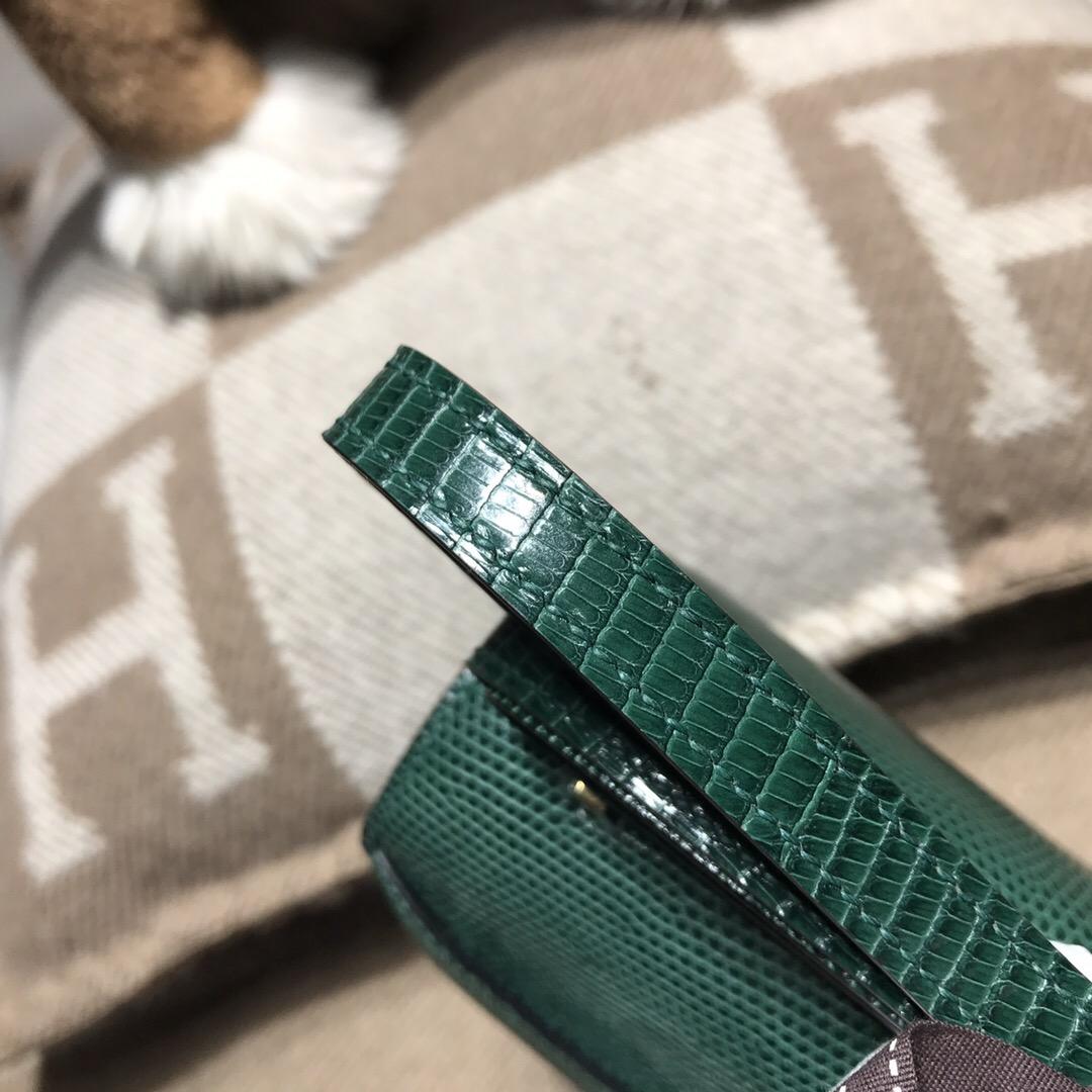 Hermes constance bag 18 蜥蜴皮 CK67祖母綠 Vert Fonce  金扣