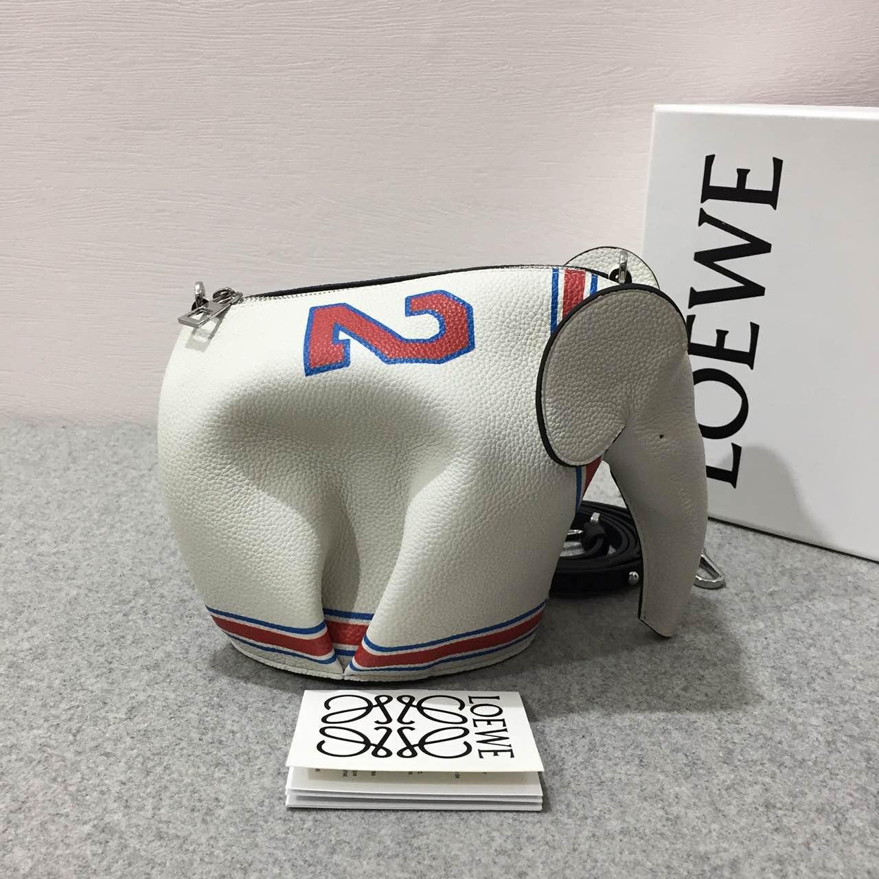 Loewe Elephant 22 Mini Bag Soft White/Red