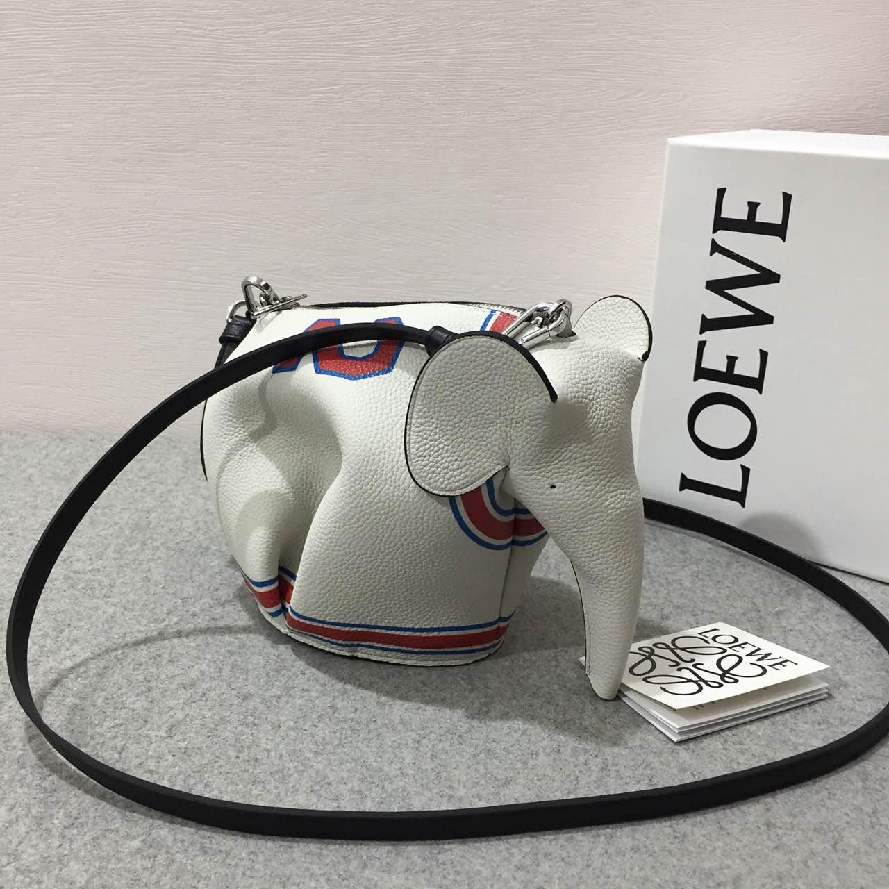 Loewe Elephant 22 Mini Bag Soft White/Red