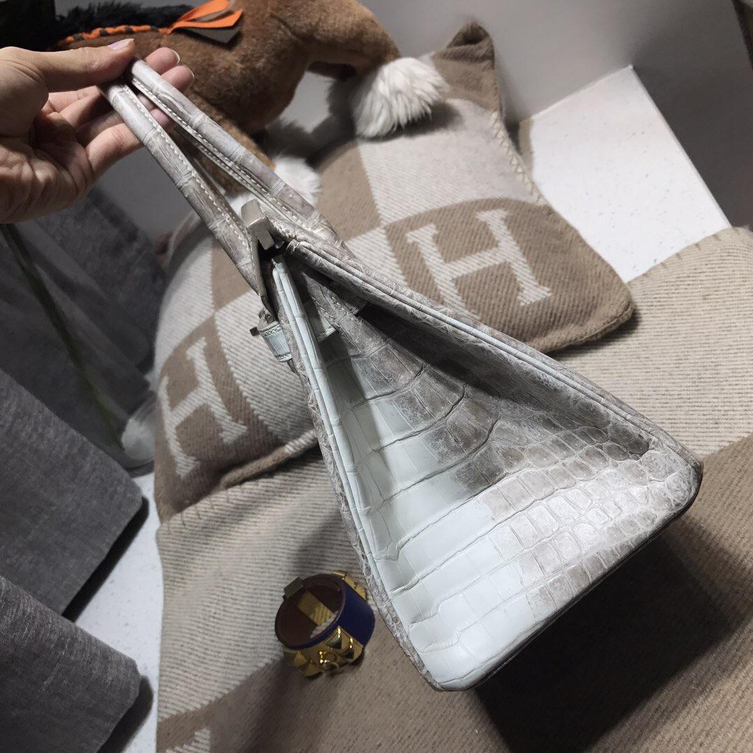 愛馬仕 Hermes Brikin 30cm 進口鱷魚皮皮革 喜馬拉雅色