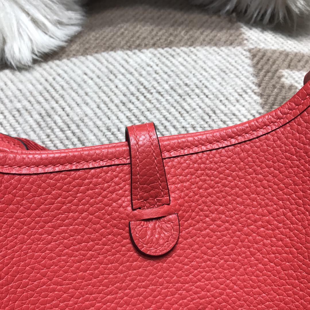 Hermes 伊芙琳Eveylne Mini taurillon Clemence TC大牛 Q5 國旗紅