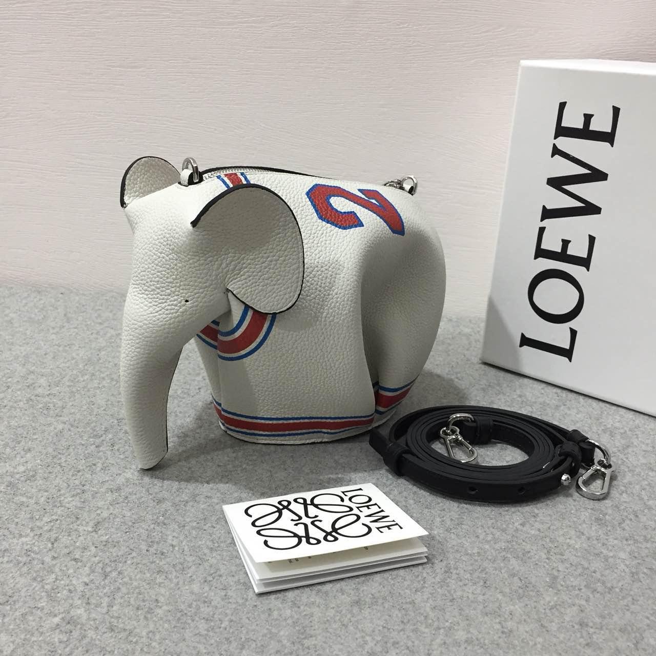 Loewe Elephant 22 Mini Bag Soft White/Red